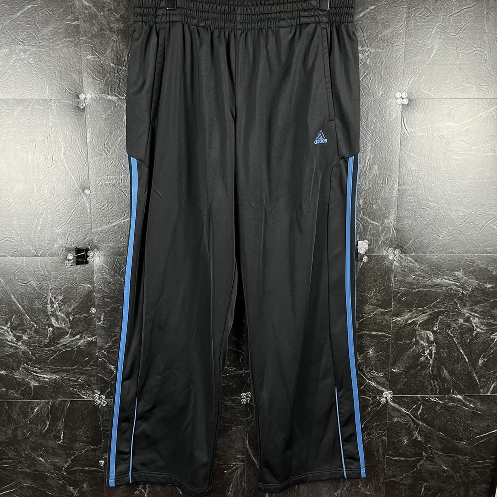 Adidas Men's Black Striped Hem Sweatpants Medium